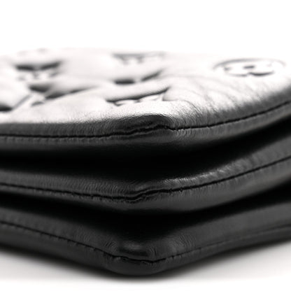 Lambskin Embossed Monogram Coussin Belt Bag Black