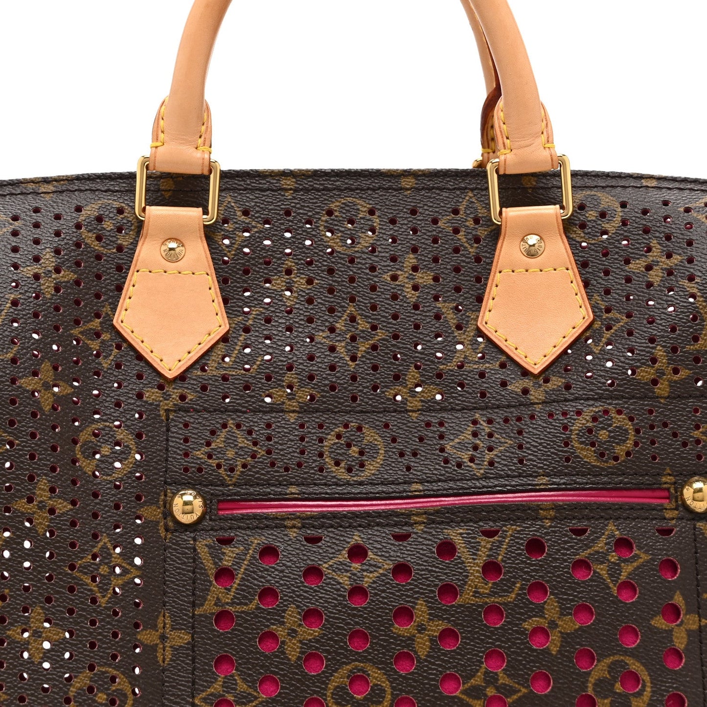 Monogram Perforated Speedy 30 Fuchsia