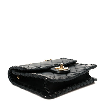 Calfskin Braided Mini My Own Frame Flap Black
