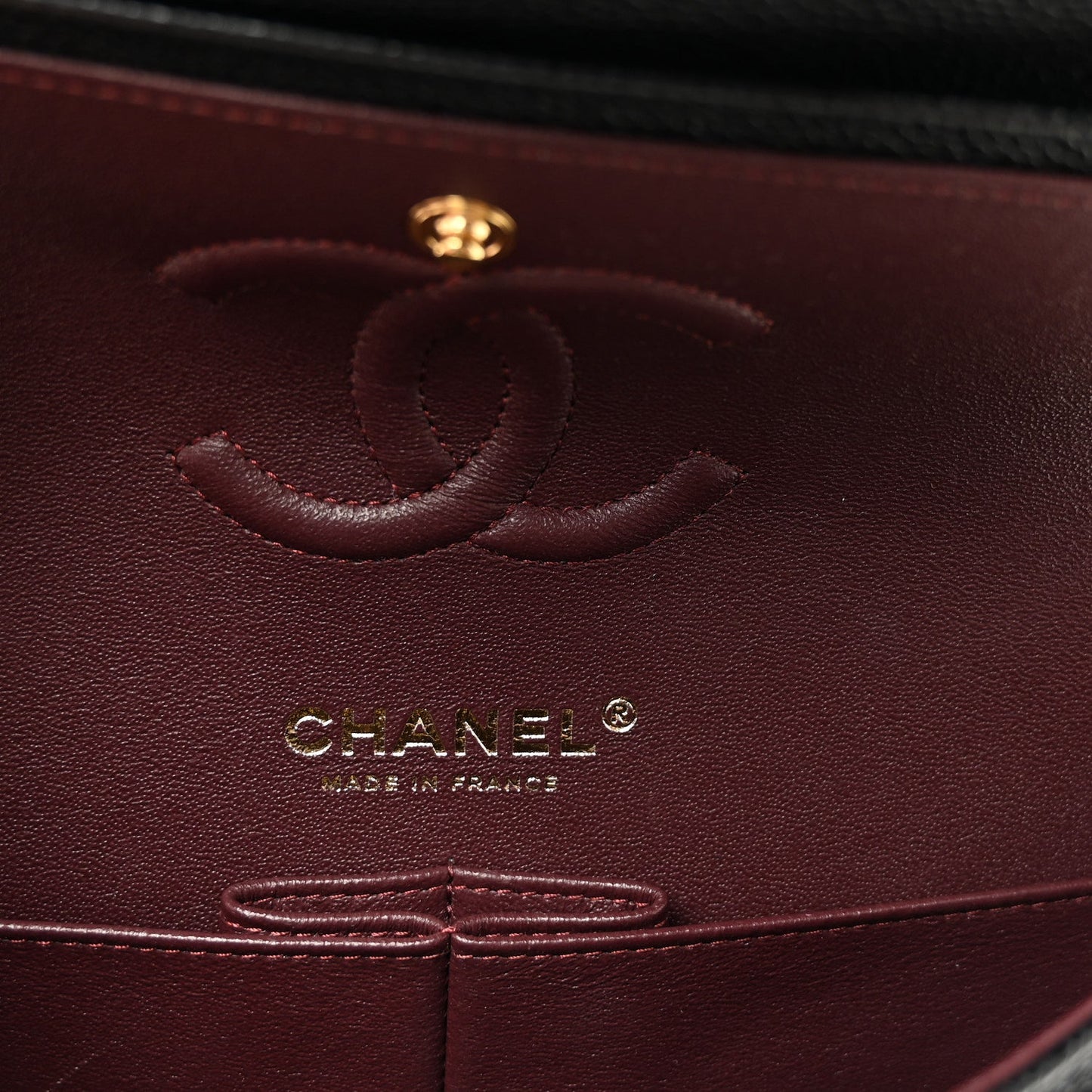 Caviar Quilted Small Double Flap Black