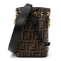 Vitello Liberty F is Fendi Bi-Color FF 1974 Embossed Mini Mon Tresor Bucket Bag Maya Black