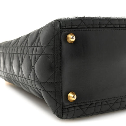 Lambskin Cannage Large Lady Dior Black