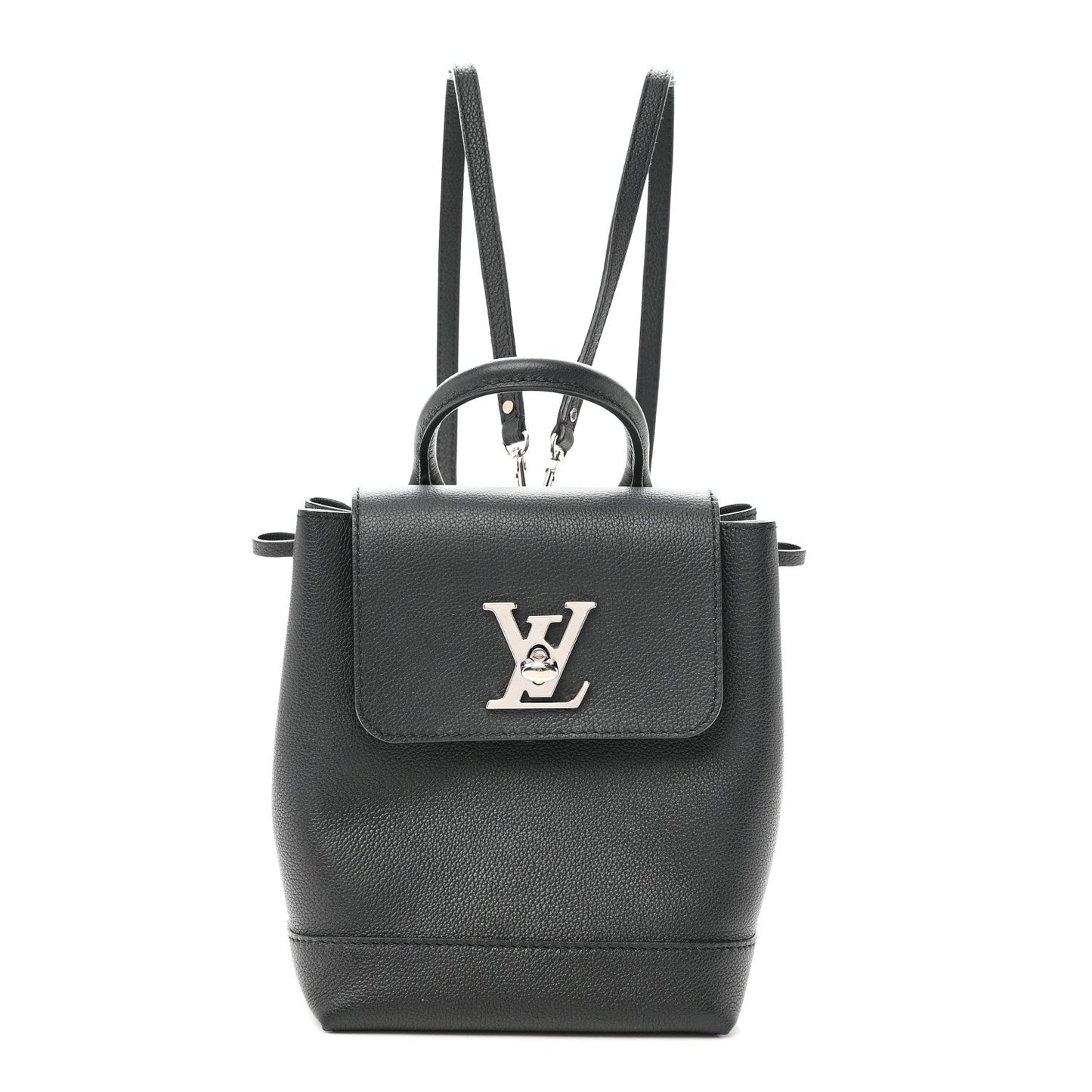 Calfskin Lockme Mini Backpack Black
