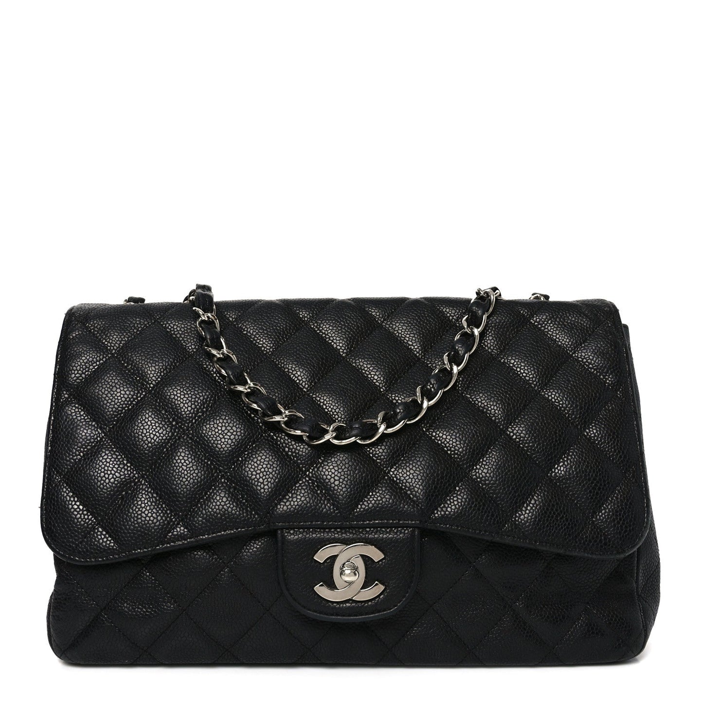 Caviar Quilted Jumbo Single Flap Black