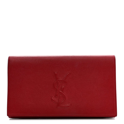 Calfskin Monogram Large Belle De Jour Clutch Red