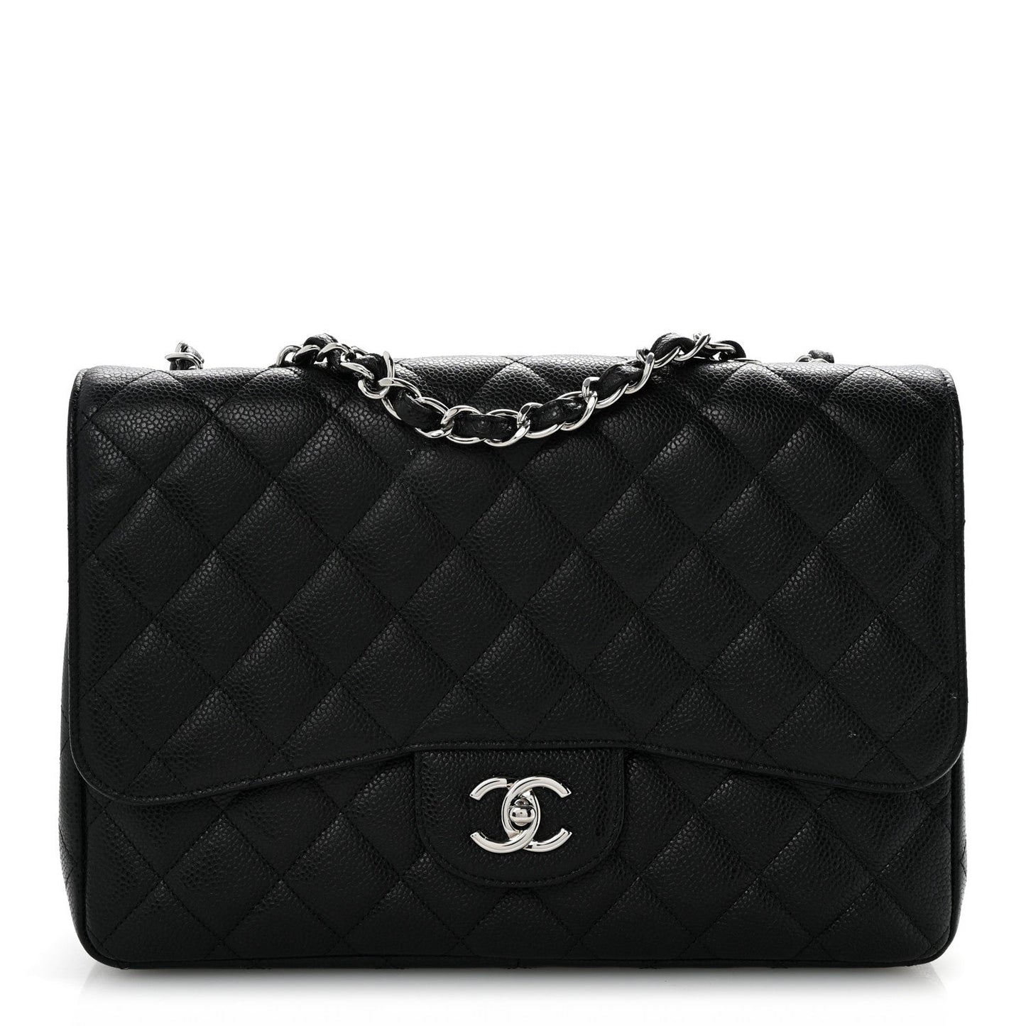 Caviar Quilted Jumbo Single Flap Black