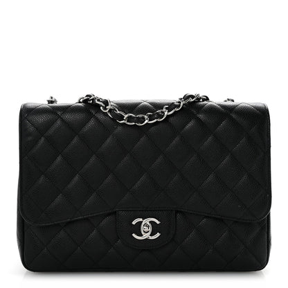 Caviar Quilted Jumbo Single Flap Black
