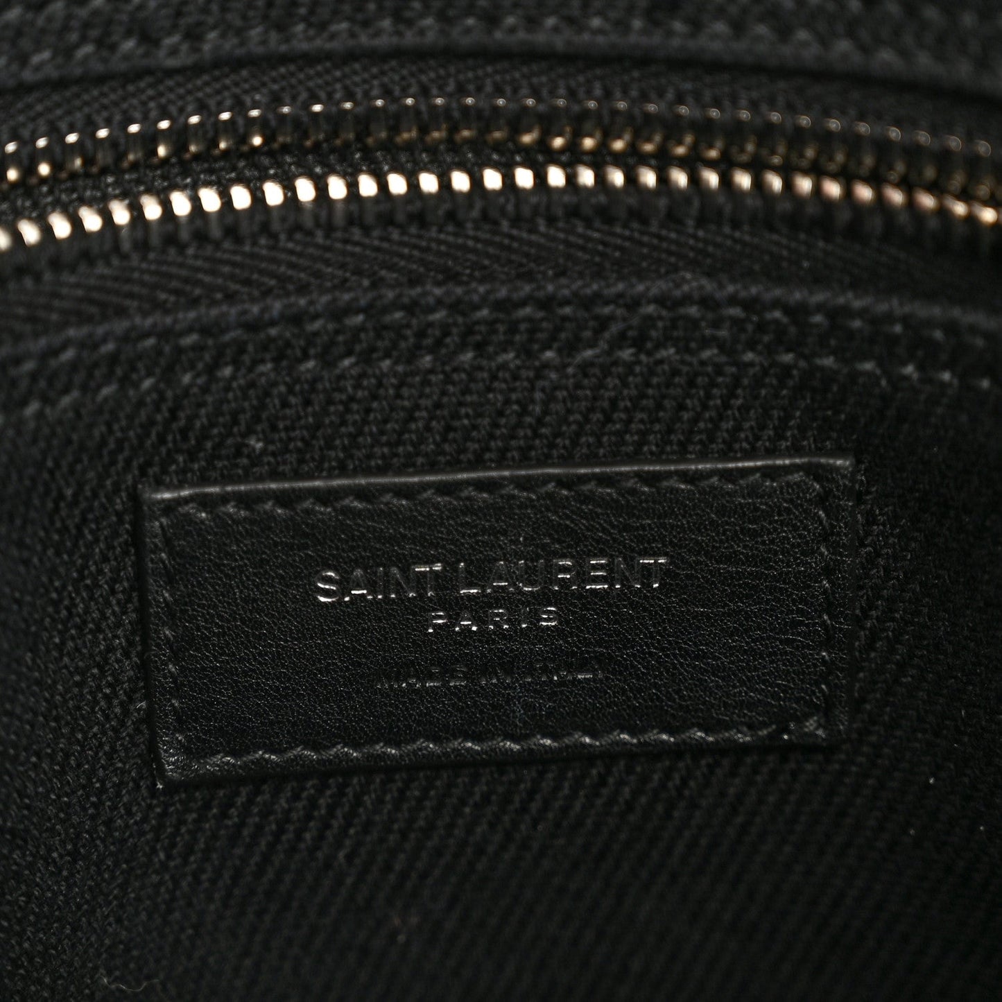 Linen Calfskin Rive Gauche North South Tote Black