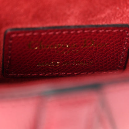 Grained Calfskin Mini Saddle Bag Red