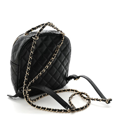 Caviar Quilted Small CC Day Backpack Black