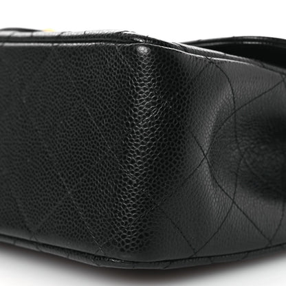 Caviar Quilted Jumbo Double Flap Black