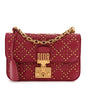 Lambskin Cannage Studded Small Dioraddict Flap Bag Red
