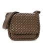 Nappa Intreccio Mini Cobble Shoulder Bag Taupe Grey