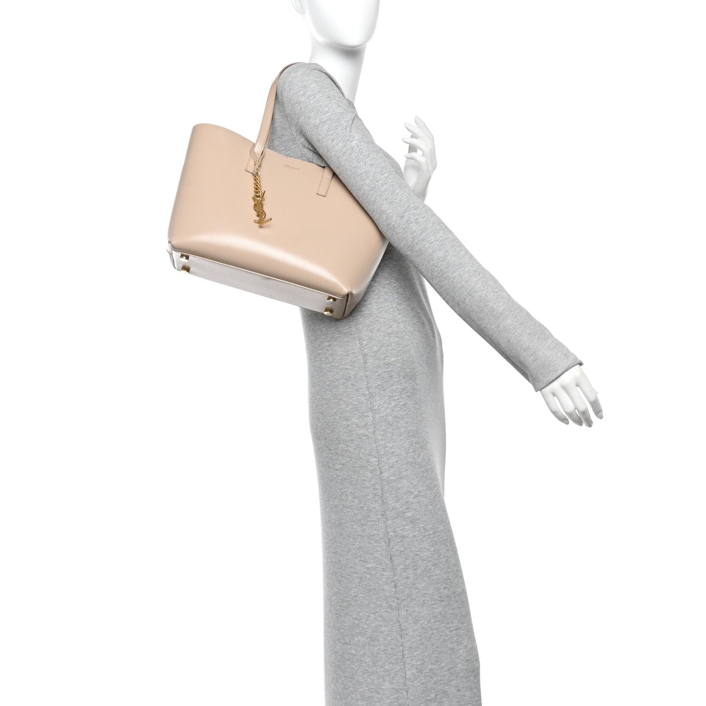 Calfskin Classic Monogram Double Face Tote Nude Powder