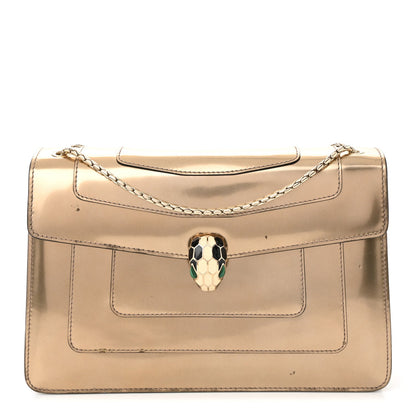 Metallic Calfskin Serpenti Forever Shoulder Bag Bronze