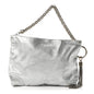 Metallic Goatskin Callie Mea Tassel Silver
