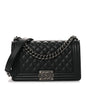 Caviar Quilted Medium Boy Flap Black
