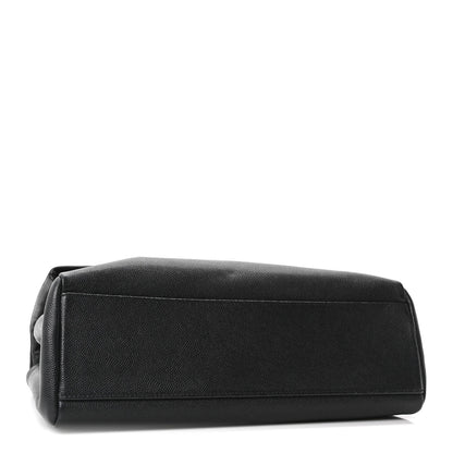 Grain De Poudre Medium West Hollywood Monogram Fold-Over Black