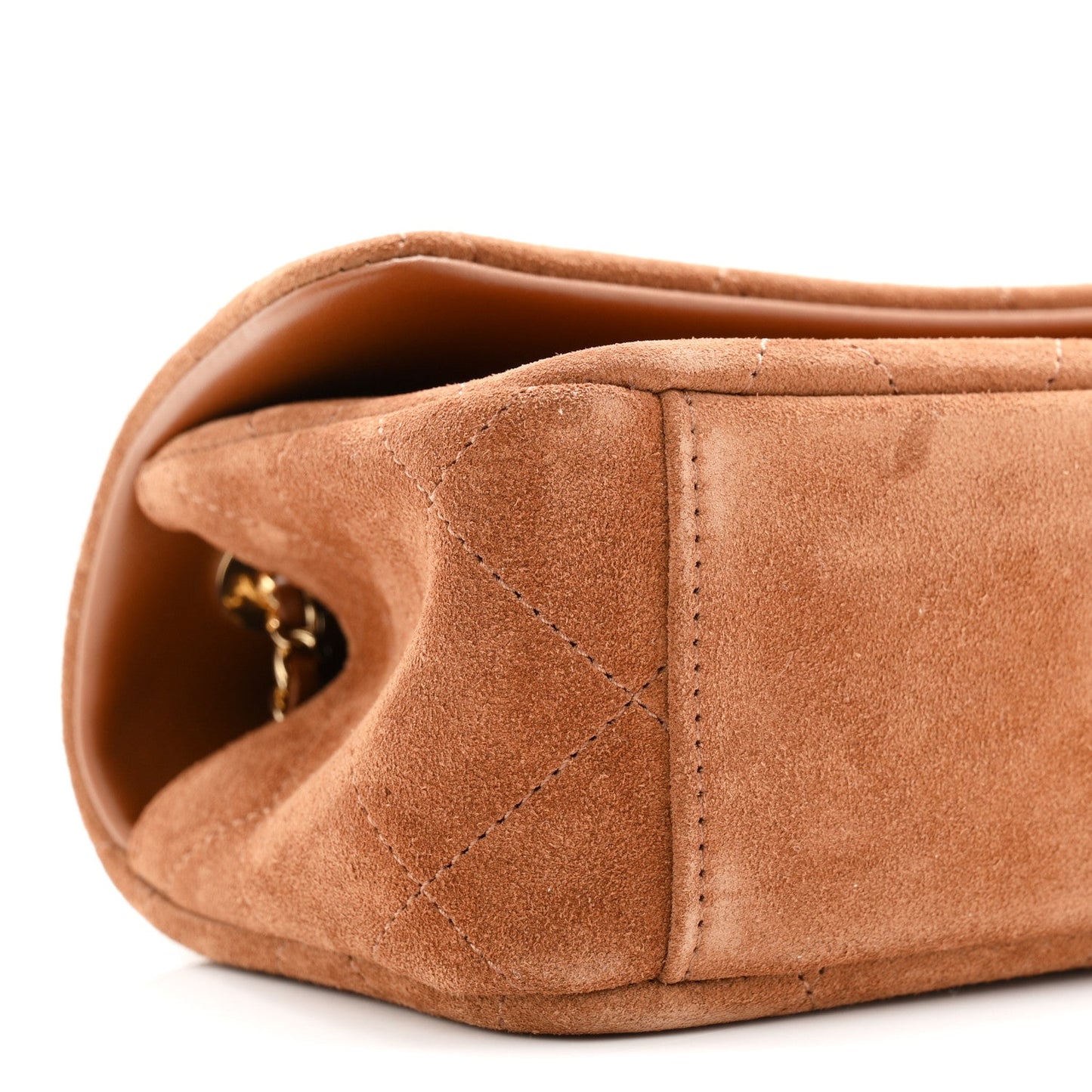 Suede Calfskin Quilted Small Eyes On You Flap Camel