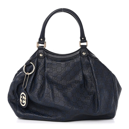 Guccissima Medium Sukey Tote Navy