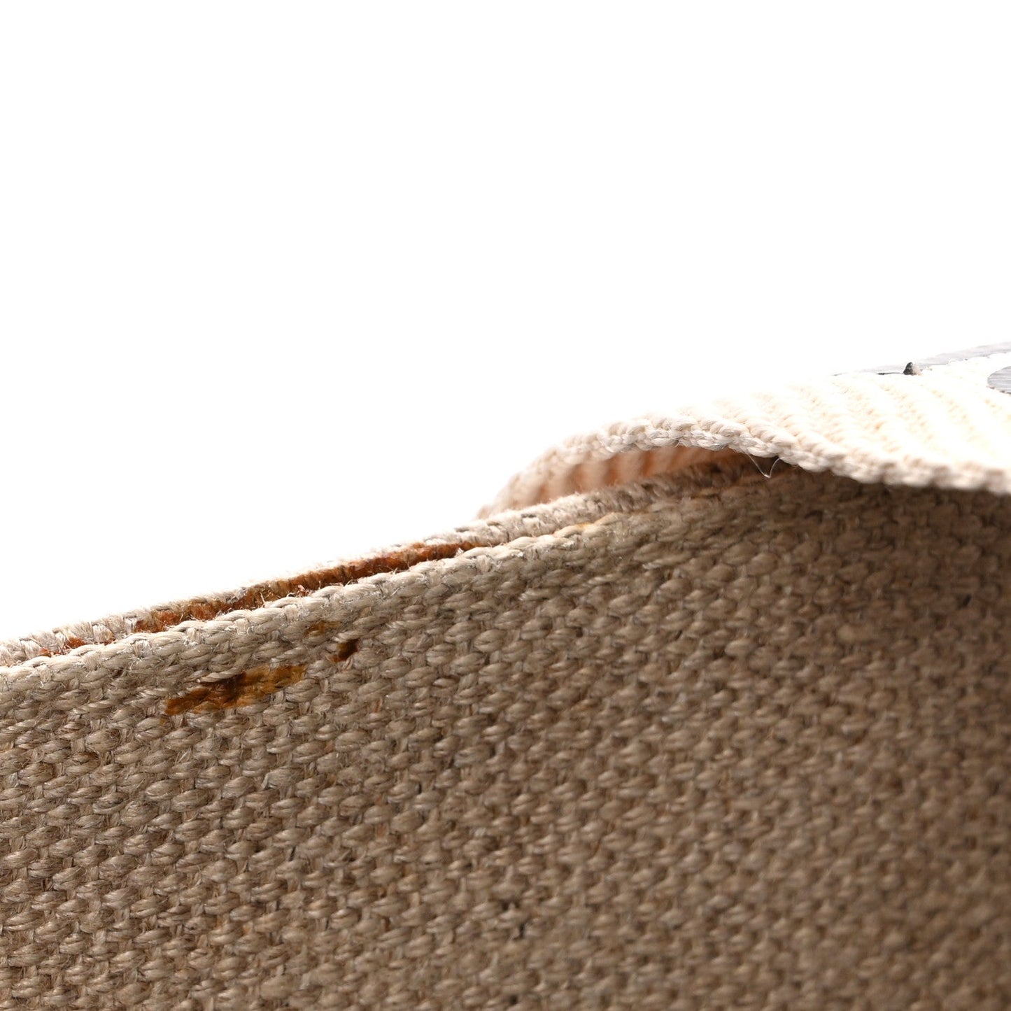 Cotton Calfskin Medium Woody Ribbon Tote White Brown