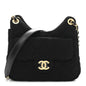 Jersey Quilted Small Wavy CC Hobo Black