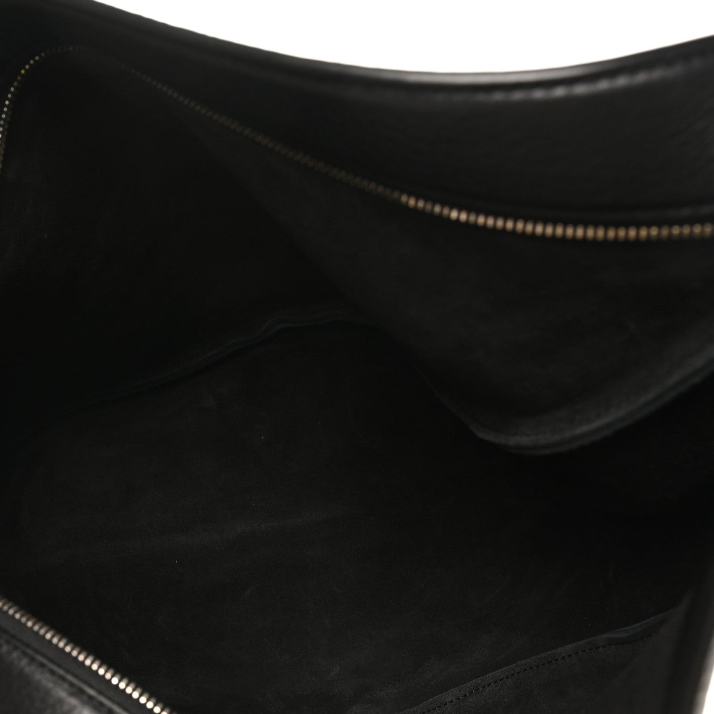 Grained Calfskin Large Slouchy Banana Bag Black