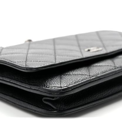 Caviar Quilted Wallet On Chain WOC Black