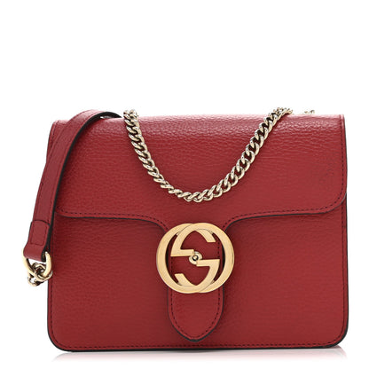Dollar Calfskin Small Interlocking G Shoulder Bag Red