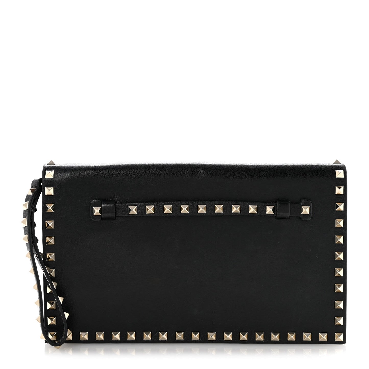 Nappa Rockstud Wristlet Clutch Black