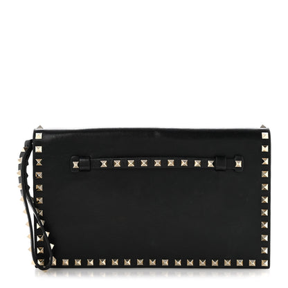 Nappa Rockstud Wristlet Clutch Black
