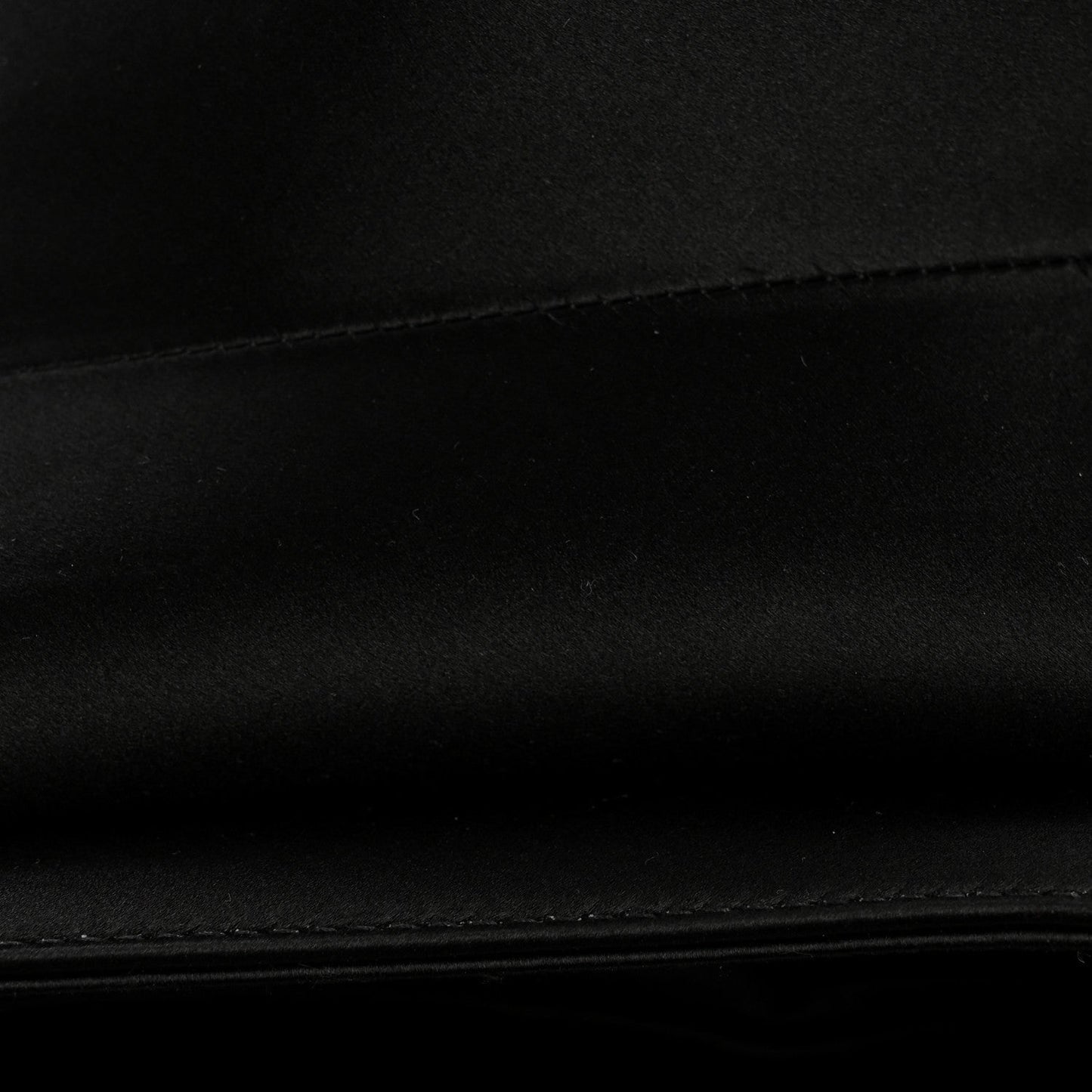 Satin Crystal Mini Saddle Bag Black