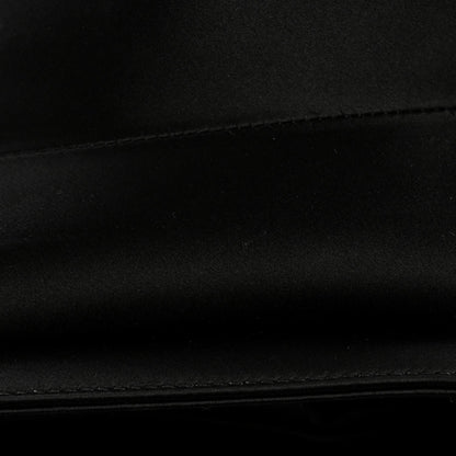 Satin Crystal Mini Saddle Bag Black
