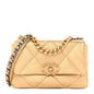 Metallic Goatskin Quilted Medium Chanel 19 Flap Gold