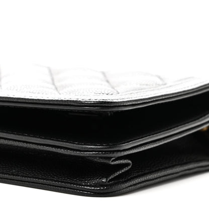 Caviar Quilted Boy Wallet On Chain WOC Black
