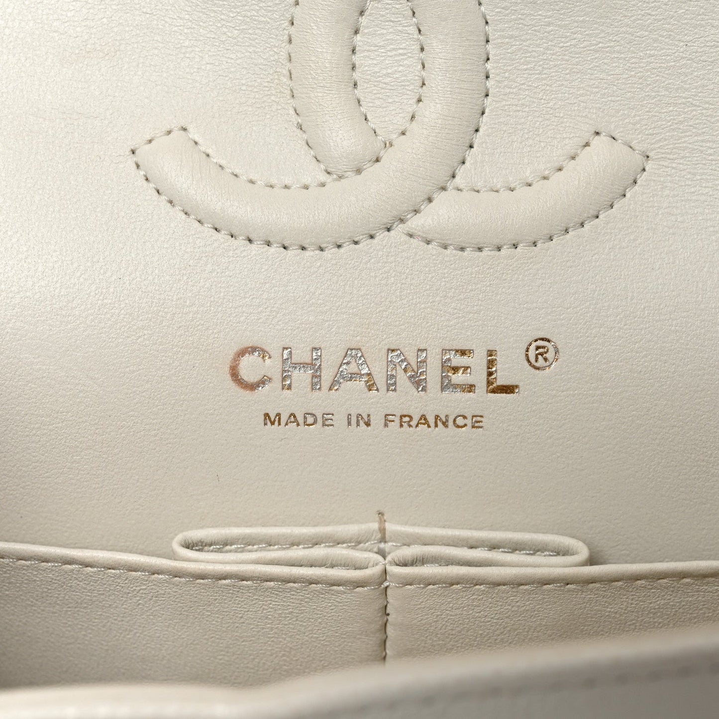 Caviar Quilted Small Double Flap White
