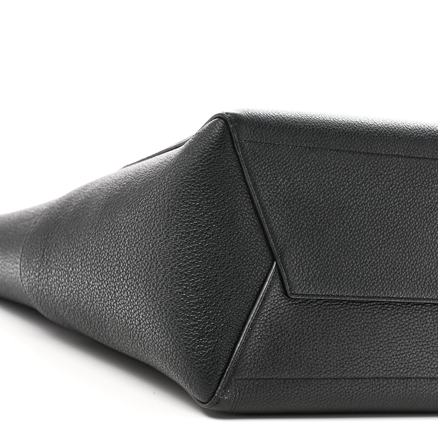 Soft Grained Calfskin Sangle Bucket Bag Black