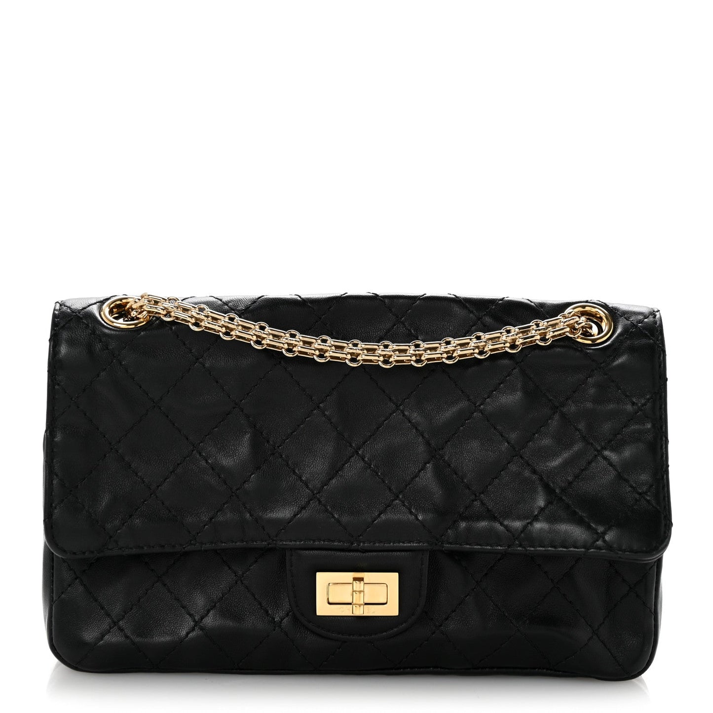Lambskin Quilted Crush 2.55 Reissue 225 Flap Black