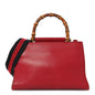 Nappa Bamboo Web Small Nymphaea Top Handle Bag Hibiscus Red