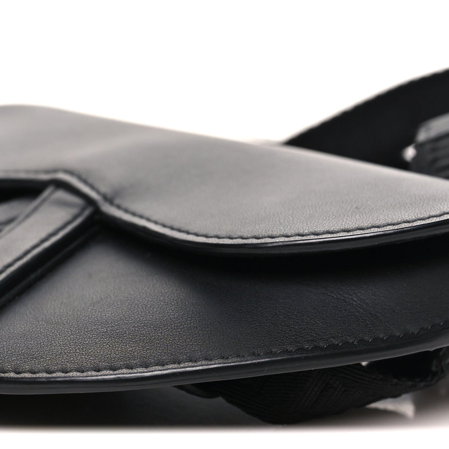 Ultra Matte Calfskin Saddle Belt Bag Black