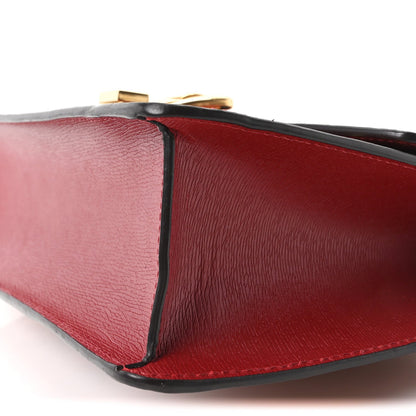 Textured Calfskin Printed Small Sylvie Shoulder Bag Red