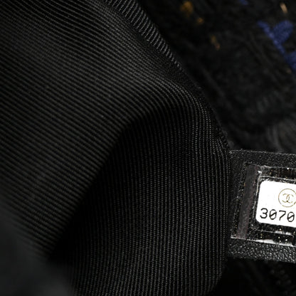 Tweed Quilted Medium Chanel 19 Flap Navy Blue Black