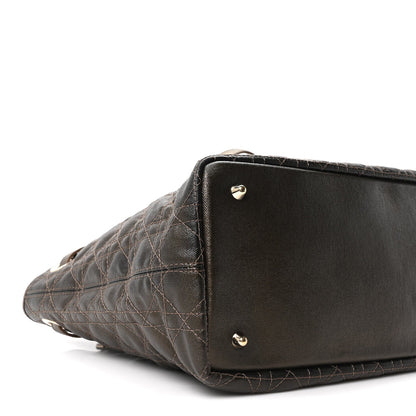 Coated Canvas Cannage Small Panarea Tote Bronze