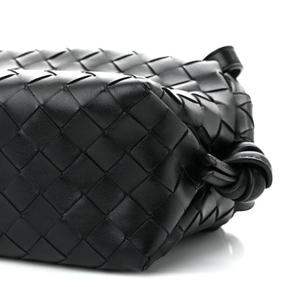 Calfskin Intrecciato Small Loop Top Handle Black