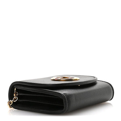 Roxy Calfskin Medium Blondie Chain Wallet Black