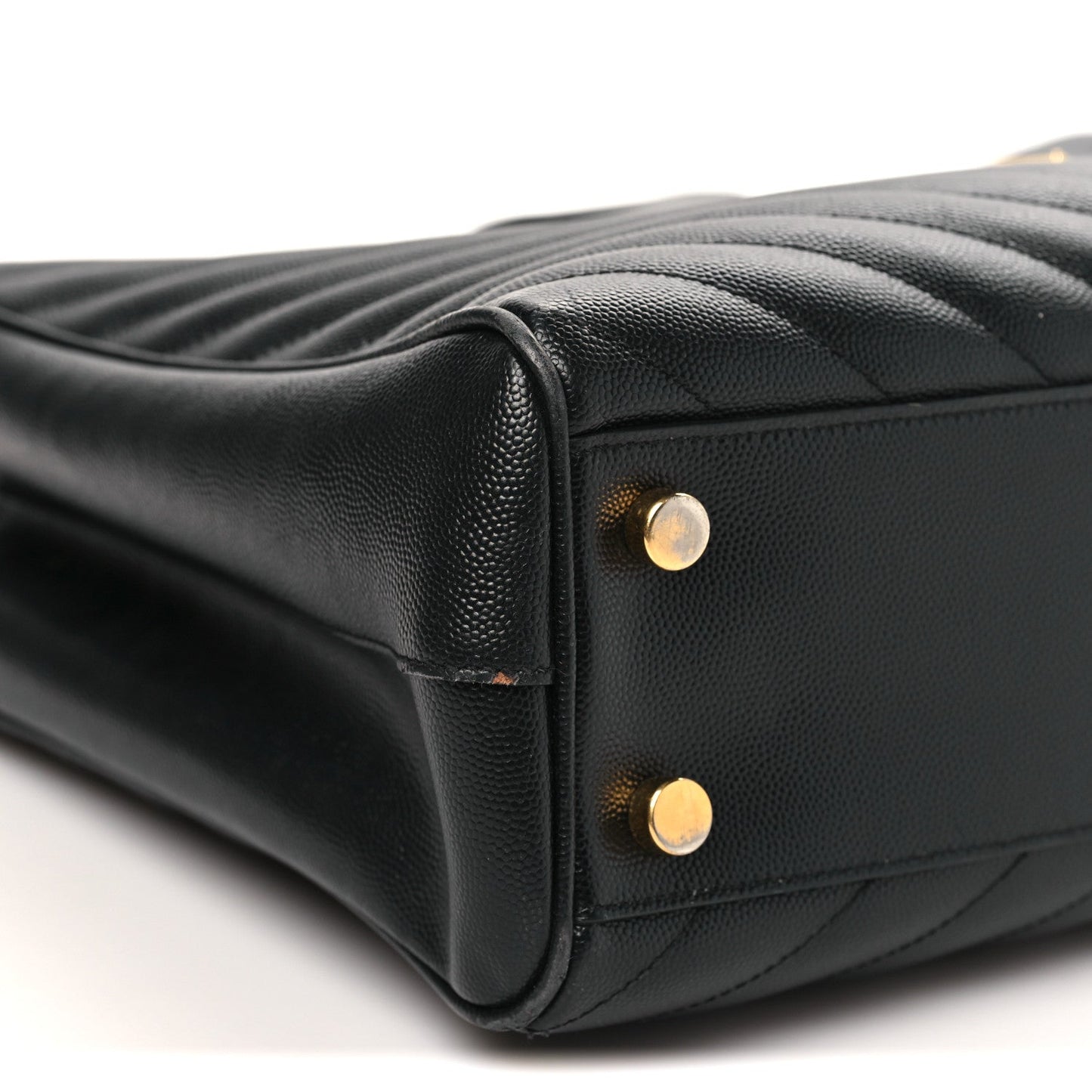 Grain De Poudre Matelasse Chevron Monogram Shopping Bag Black