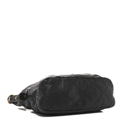 Calfskin Quilted Daily Hobo Black