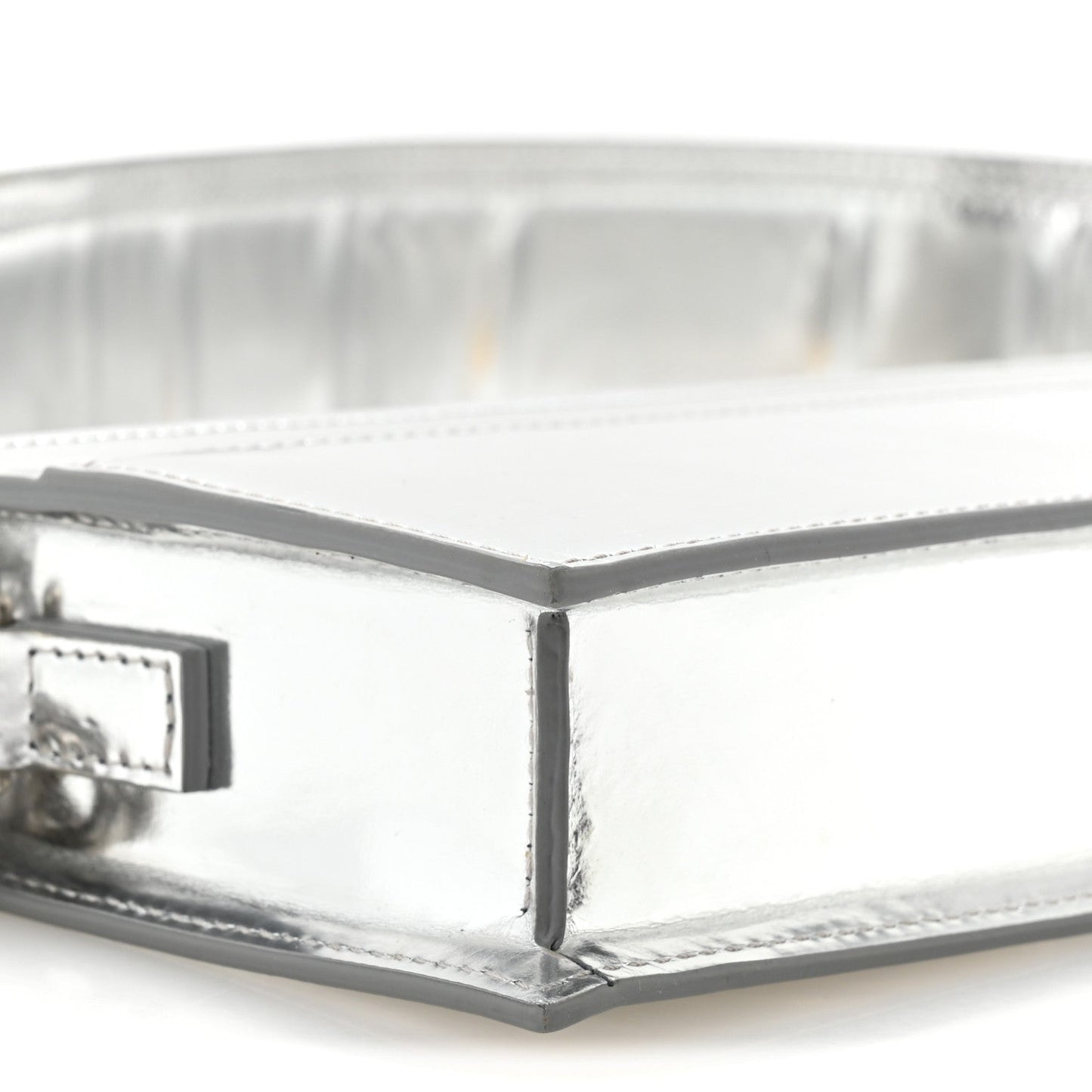 Metallic Calfskin Le Sac Ciuciu Silver