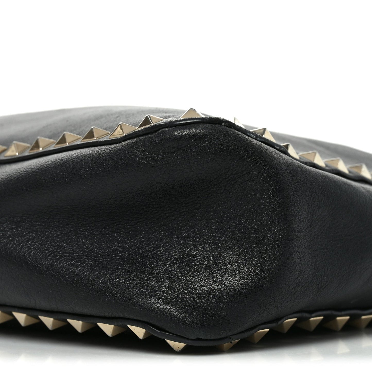Vitello Calfskin Small Rockstud Flip-Lock Messenger Bag Black