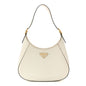 Brushed Calfskin Cleo Adjustable Strap Shoulder Bag White